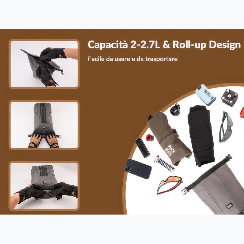 Geantă și bagaj pentru furca bicicletei Rockbros Front Fork Rack+Fork Bag grey/black 2