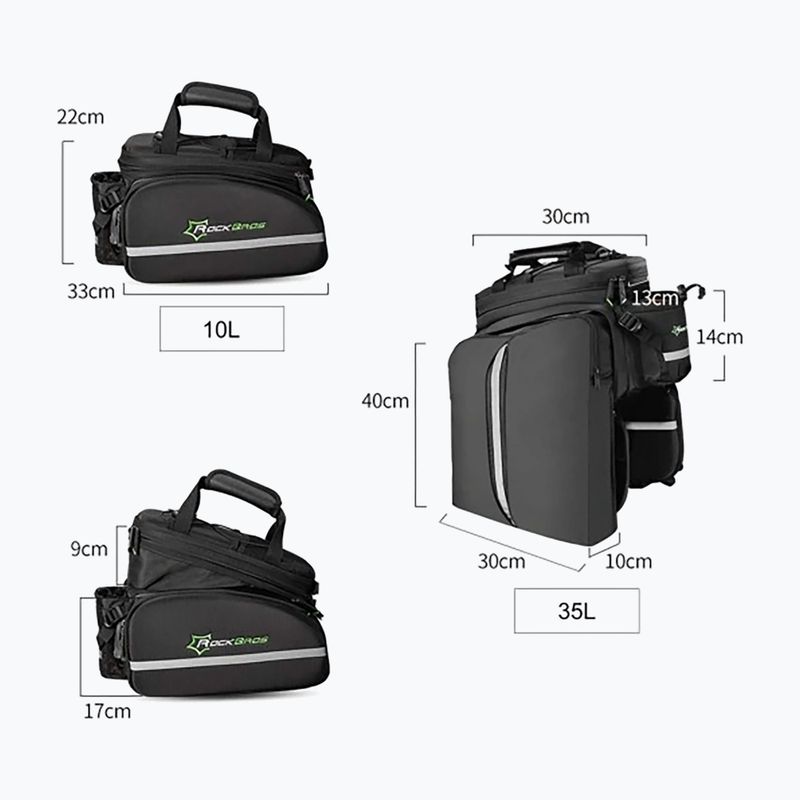 Geantă de bicicletă pentru portbagaj Rockbros A6-03BK Bicycle Pannier Bag black 5