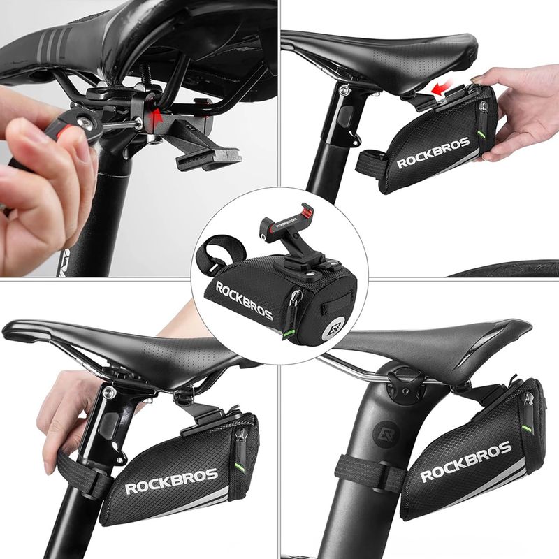 Geantă de bicicletă sub șa Rockbros C28BK Bike Saddle Bag black 3