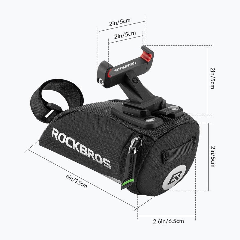 Geantă de bicicletă sub șa Rockbros C28BK Bike Saddle Bag black 4