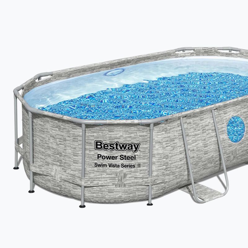 Piscină de exterior Bestway Power Steel Swim Vista Series Oval Pool Set 427x250 cm gri 2
