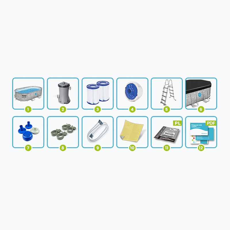 Piscină de exterior Bestway Power Steel Swim Vista Series Oval Pool Set 427x250 cm gri 10