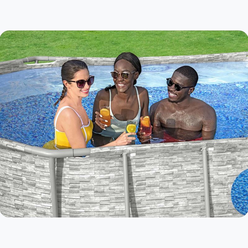 Piscină de exterior Bestway Power Steel Swim Vista Series Oval Pool Set 427x250 cm gri 15