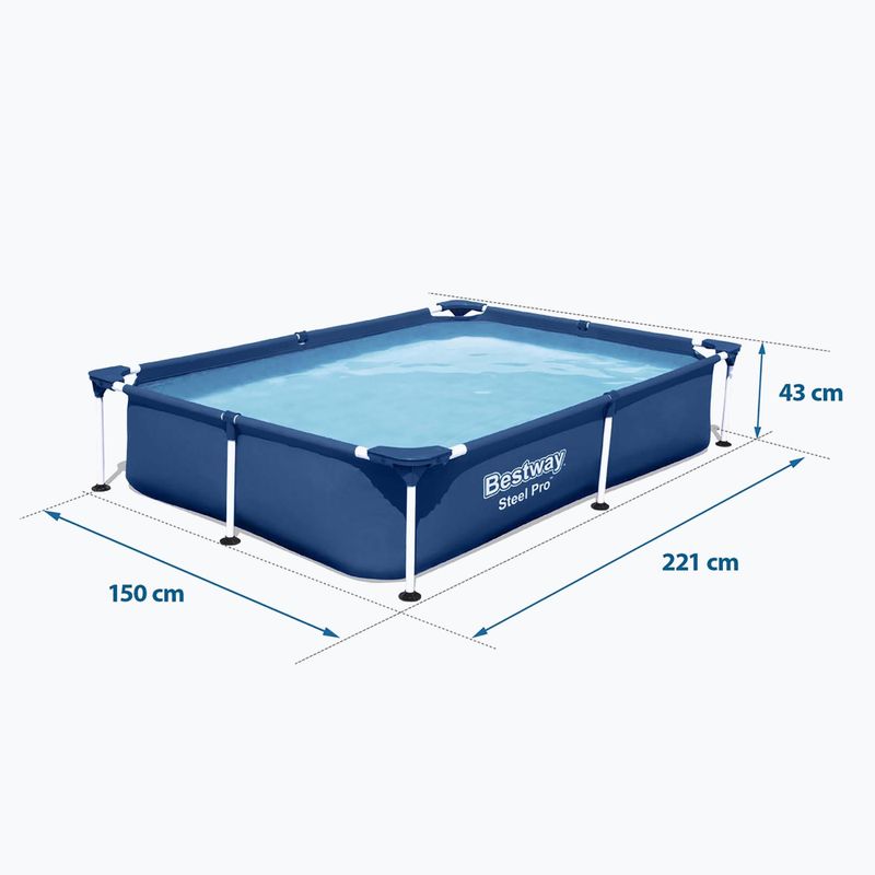 Piscină de exterior Bestway Steel Pro Pool 221 cm albastră 4