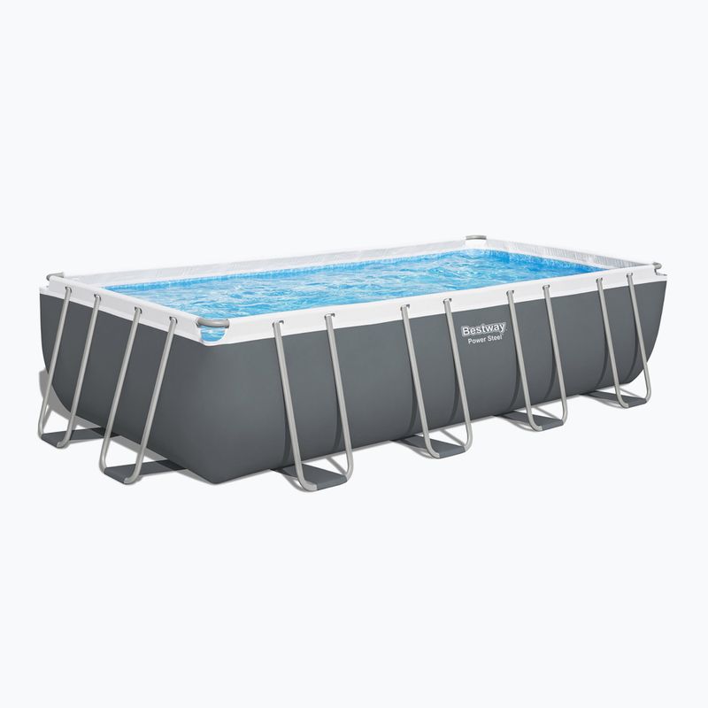 Piscină de exterior Bestway Power Steel Rectangular Pool Set 56465N 549 x 274 cm gri închis 2