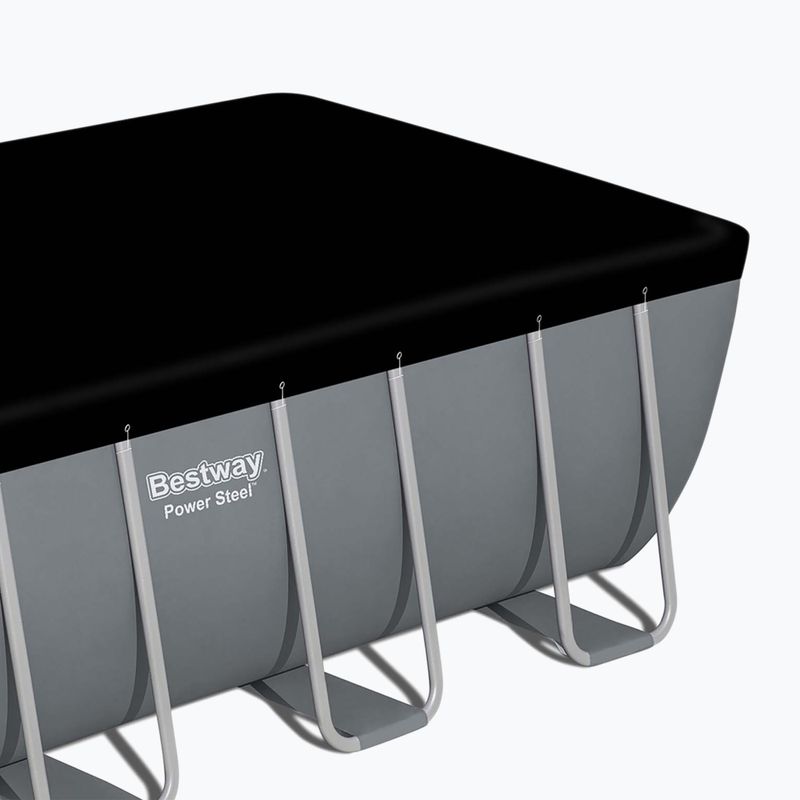 Piscină de exterior Bestway Power Steel Rectangular Pool Set 56466N 549 x 274 cm gri închis 4