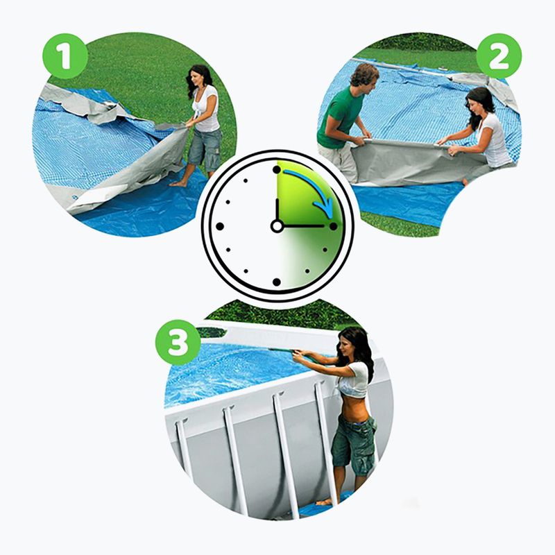 Piscină de exterior Bestway Power Steel Rectangular Pool Set 56466N 549 x 274 cm gri închis 8