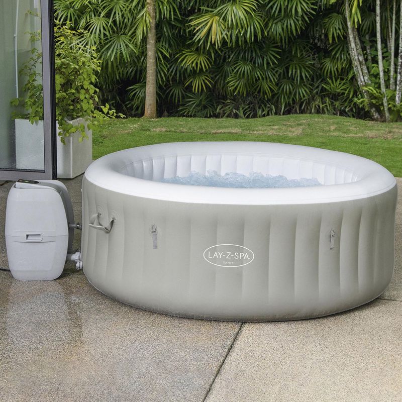 Bestway Lay-Z-Spa Piscină gonflabilă cu jacuzzi Tahiti alb 60007 3