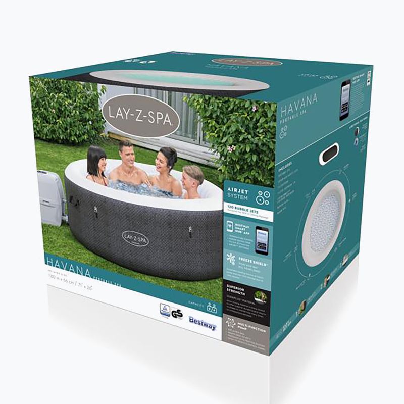 Bestway Lay-Z-Spa Bazin gonflabil cu hidromasaj Havana alb-negru 60035 2