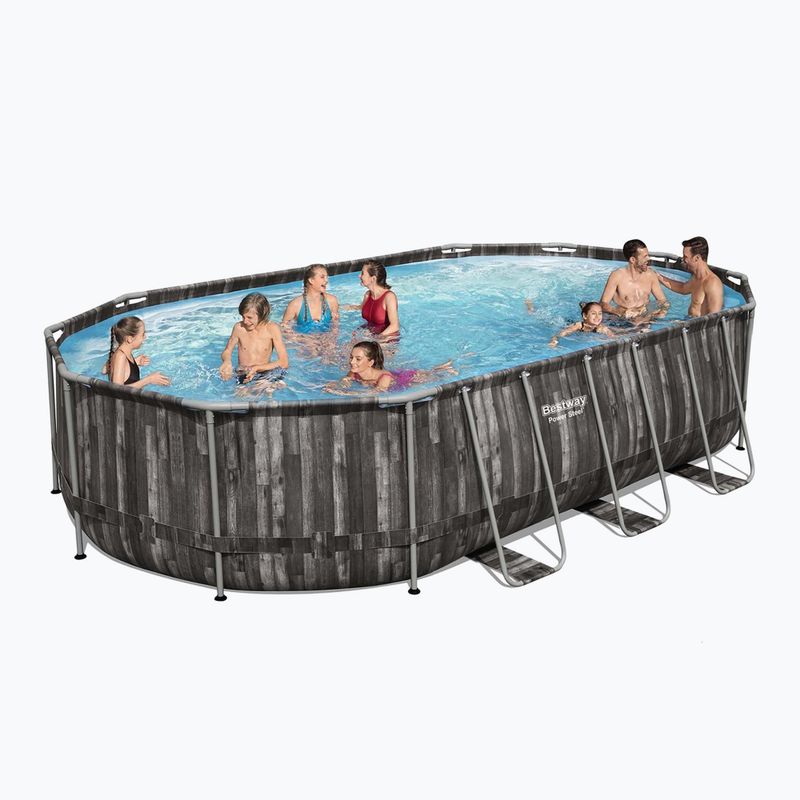 Piscină de exterior Bestway Power Steel Oval Pool Set 610 x 366 cm maro 2