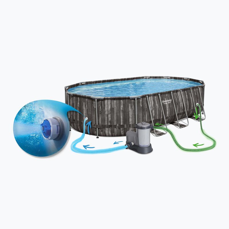 Piscină de exterior Bestway Power Steel Oval Pool Set 610 x 366 cm maro 5