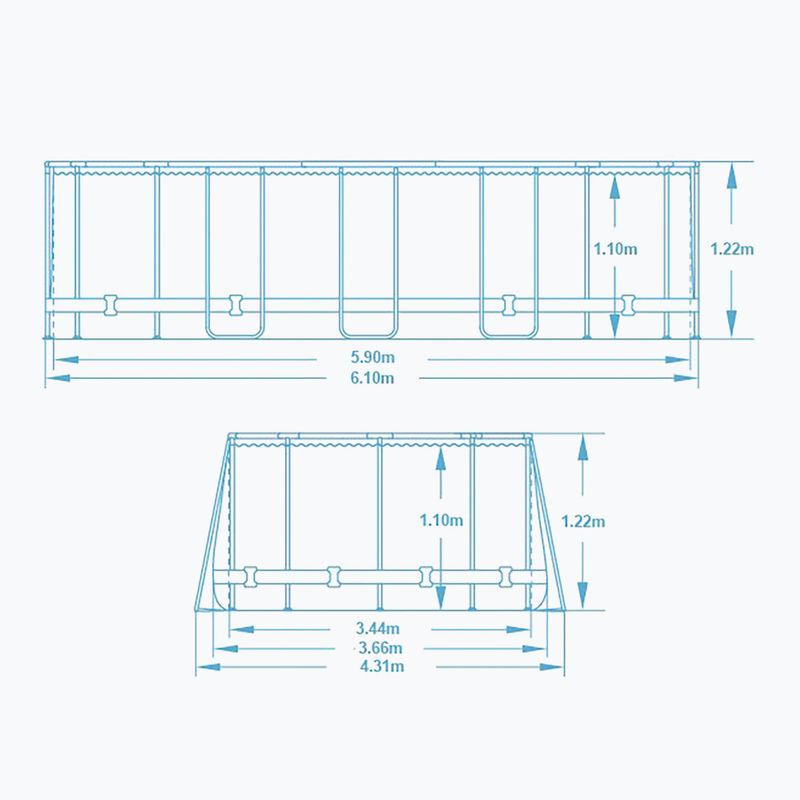 Piscină de exterior Bestway Power Steel Oval Pool Set 610 x 366 cm maro 7