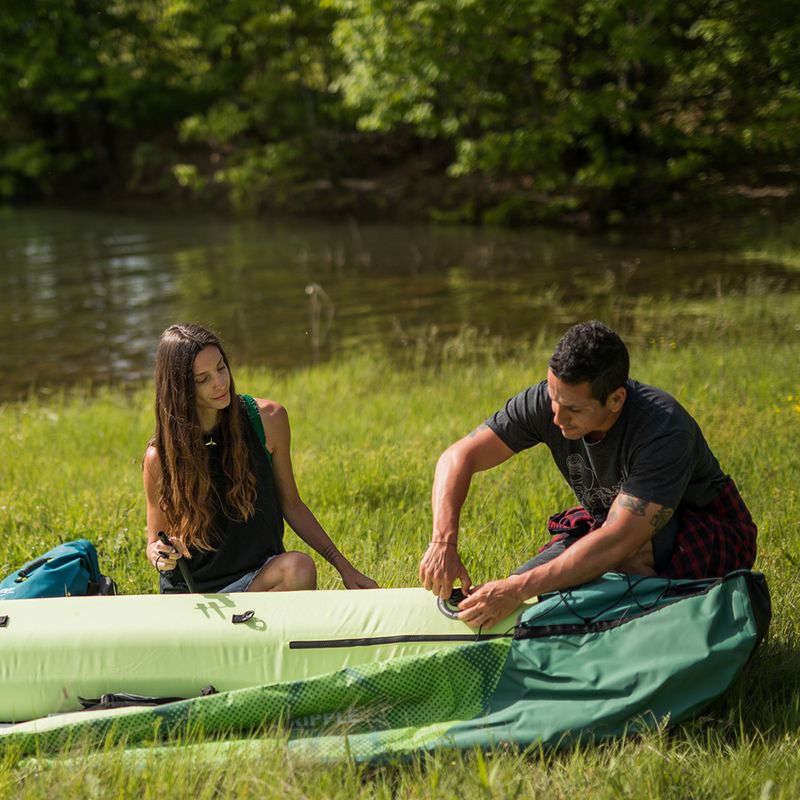 AquaMarina Recreational Canoe 3 persoane caiac gonflabile 12'2 'Ripple-370 verde 12