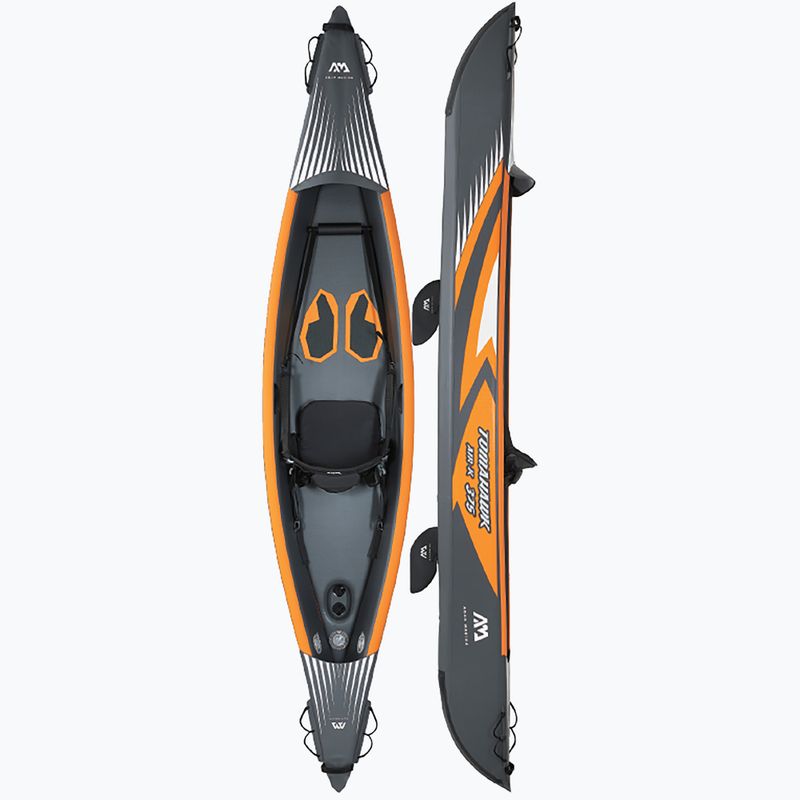 Caiac gonflabil de înaltă presiune 1 persoană 12'4 'AquaMarina Tomahawk gri Air-K 375 2