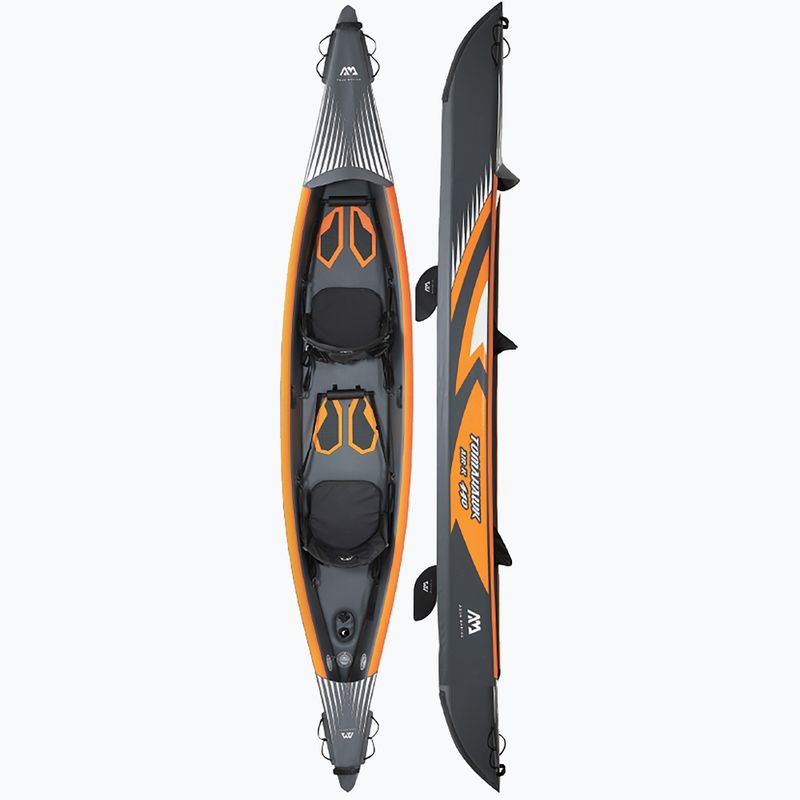 2 persoane de înaltă presiune de înaltă presiune caiac gonflabile 14'5 'AquaMarina Tomahawk gri Air-K 440