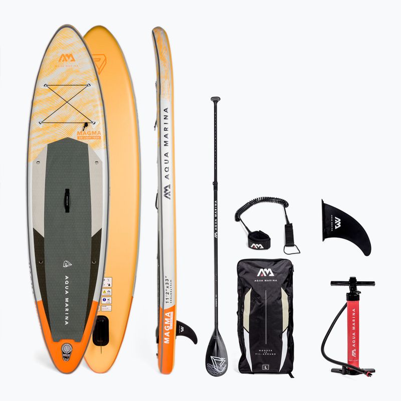 Placă SUP Aqua Marina Magma - Advanced All-Around iSUP, 3.4m/15cm, cu vâslă și lesă de siguranță portocalie BT-21MAP