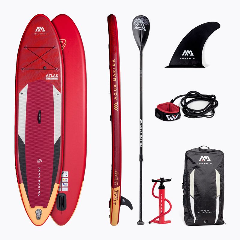 Placă SUP Aqua Marina Atlas - Advanced All-Around iSUP, 3.66m/15cm, roșie BT-21ATP