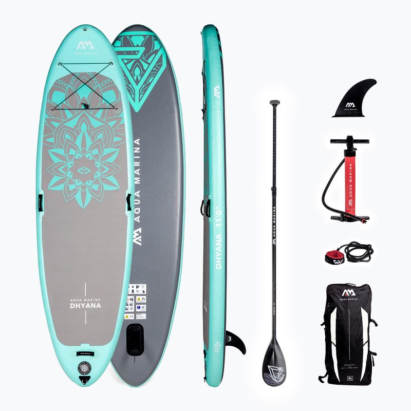 Placă SUP Aqua Marina Dhyana - Yoga iSUP, 3.36m/15cm, cu vâslă și lesă de siguranță gri BT-21DHP