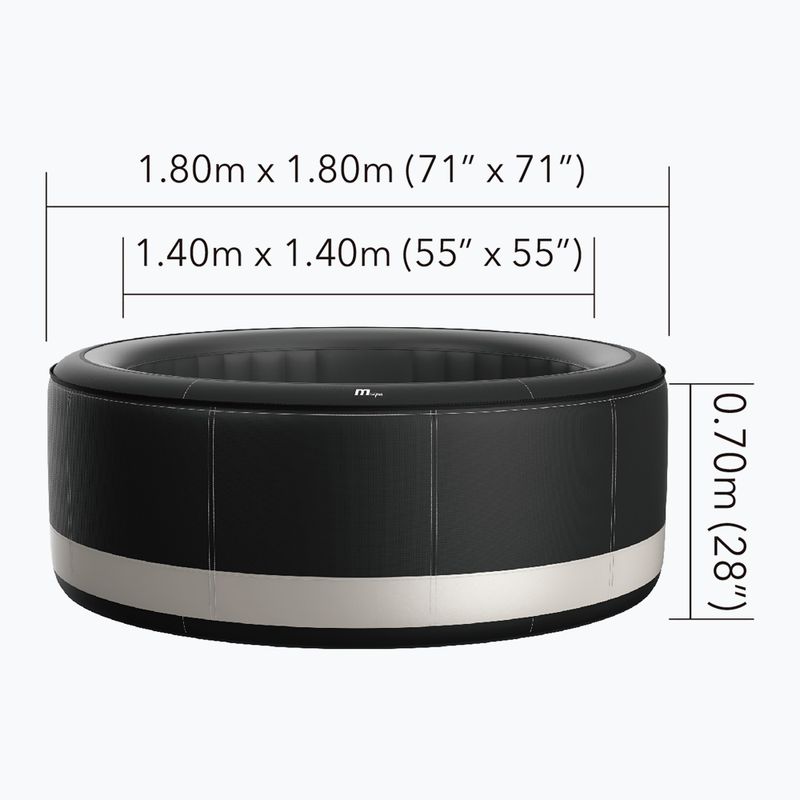 Bazin cu hidromasaj pentru 4-persoane MSpa Premium Camaro negru 14