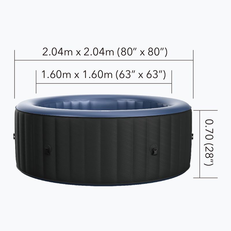 Bazin cu hidromasaj pentru 6-persoane MSpa Comfort Bergen gri antracit 12