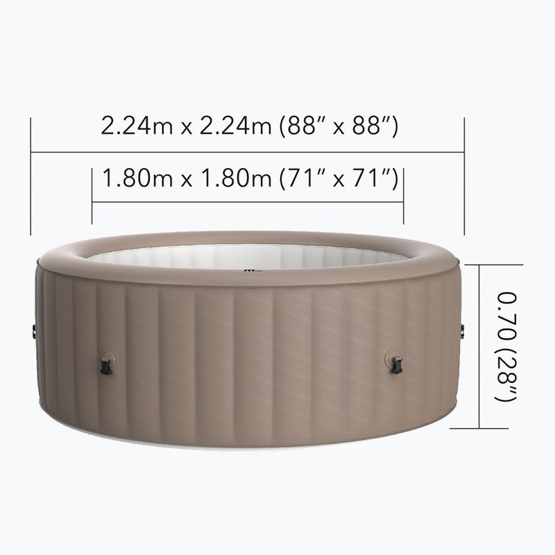 Bazin cu hidromasaj pentru 8-persoane MSpa Urban Bristol Max mokka 17