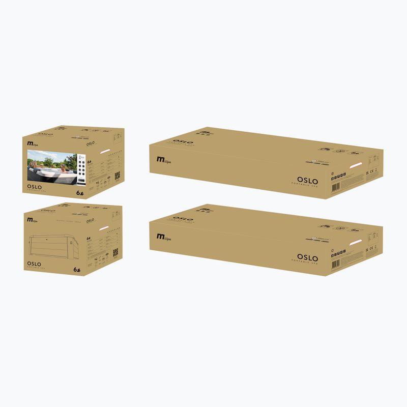 Bazin cu hidromasaj pentru 6-persoane MSpa Frame Oslo gri răcoros 19