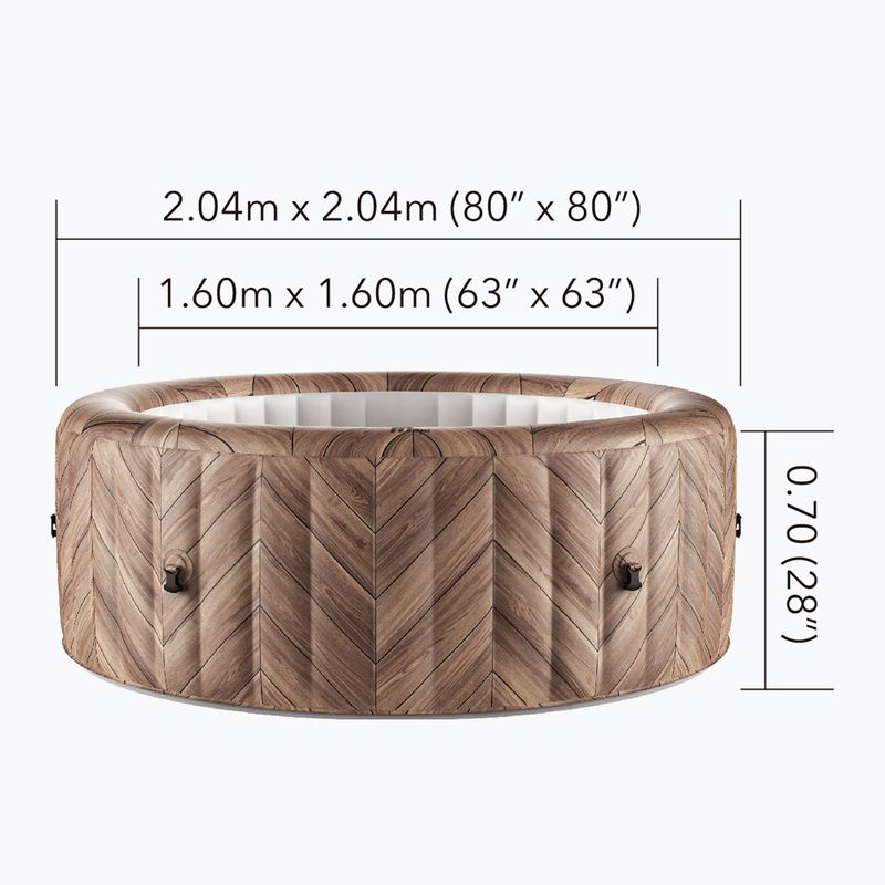 Bazin cu hidromasaj pentru 6-persoane MSpa Comfort Fermo lemn 12