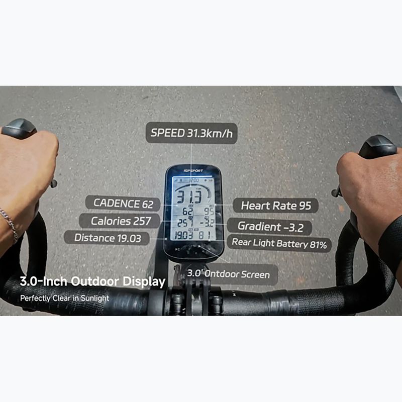 Contor de bicicletă iGPSport GPS BSC100 Max black 7