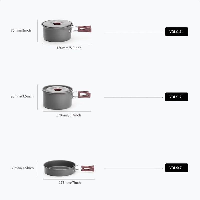 Set de vase turistice Fire-Maple FMC-202 3