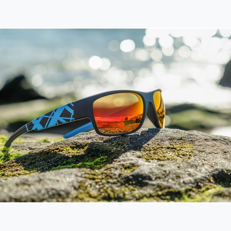 Ochelari de soare Aztron Avatar-X2 matt black/gloss blue/polarized sahara red mirror/brown 6