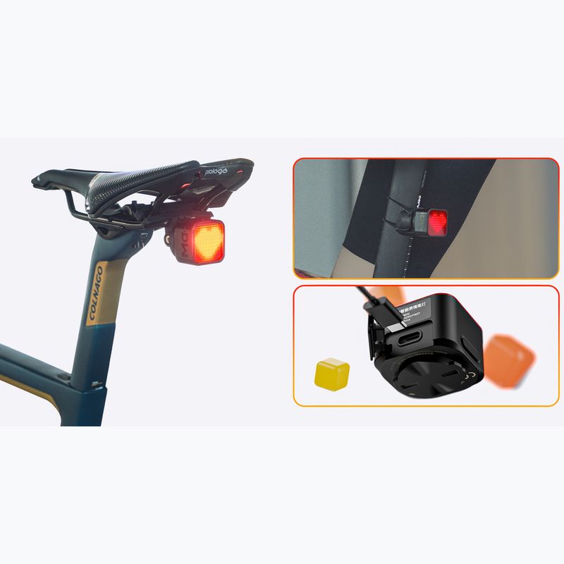 Far de bicicletă spate Magene L308 Saddle 10