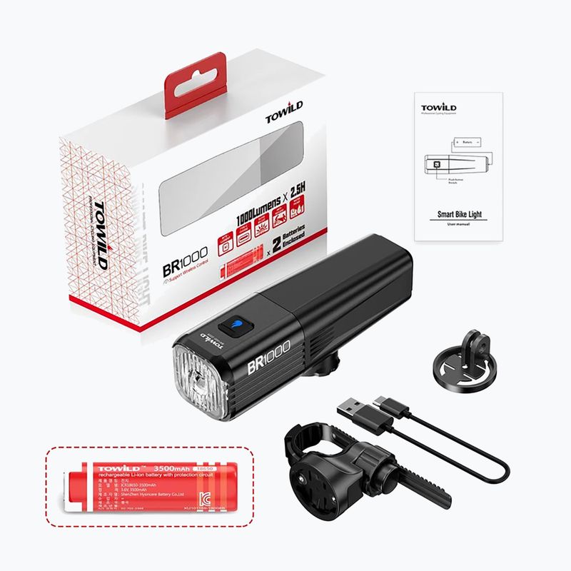 Lampă de bicicletă față  Towild BR1000 black 4