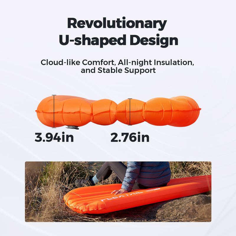 Saltea gonflabilă Flextail Zero R05 Mummy orange 7