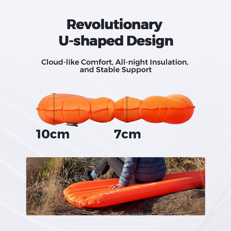 Saltea gonflabilă Flextail Zero R05 Mummy orange 8