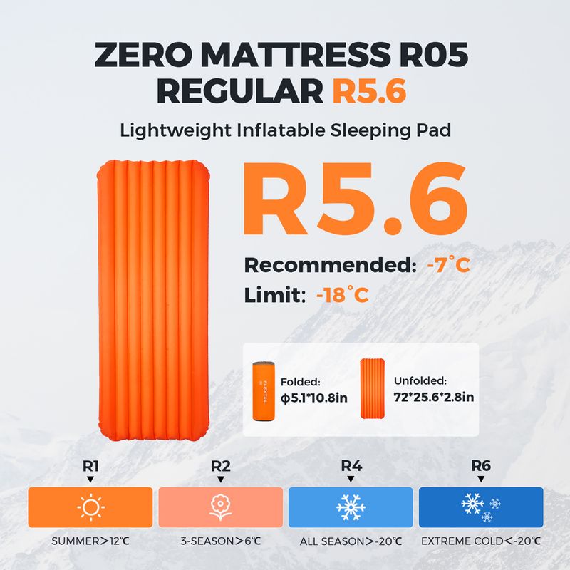 Saltea gonflabilă Flextail Zero R05 Regular orange 7