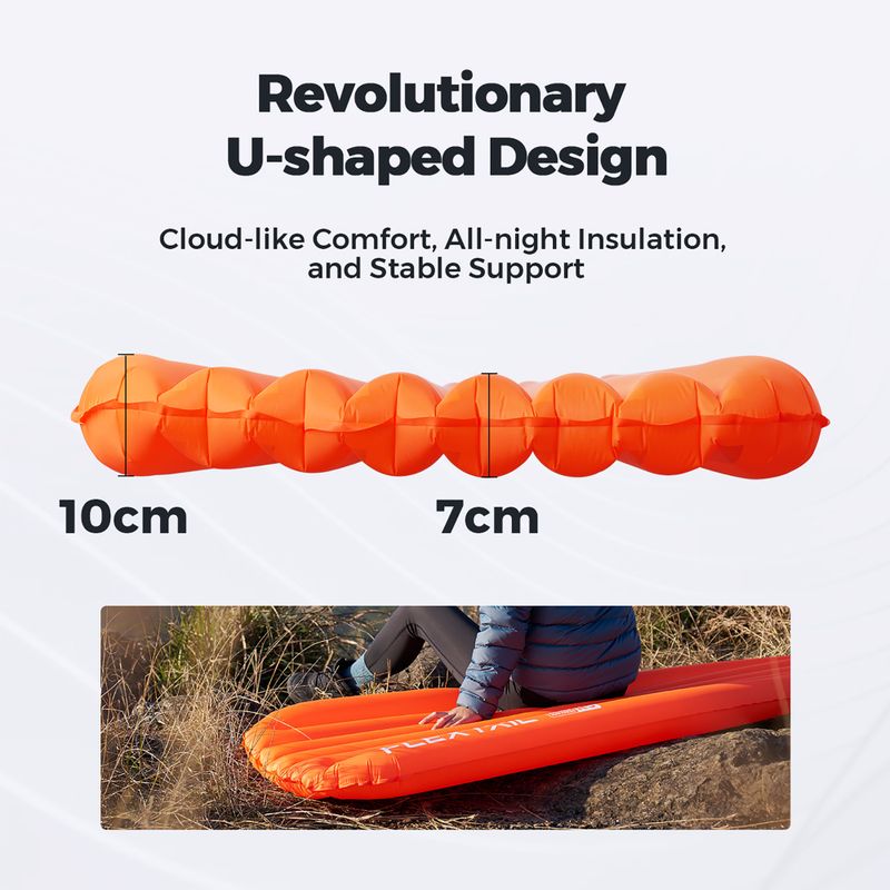 Saltea gonflabilă Flextail Zero R05 Regular orange 9