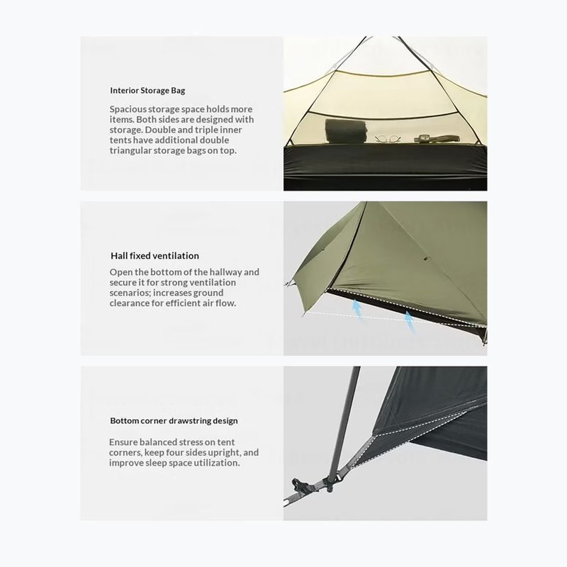 Cort de trekking 1-persoană Naturehike Mongar Pro 1 20D olive 5