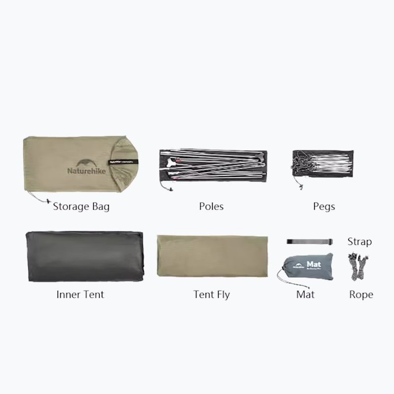 Cort de trekking 3-persoane Naturehike Cloud Up 3 Pro 20D light gray/red 2