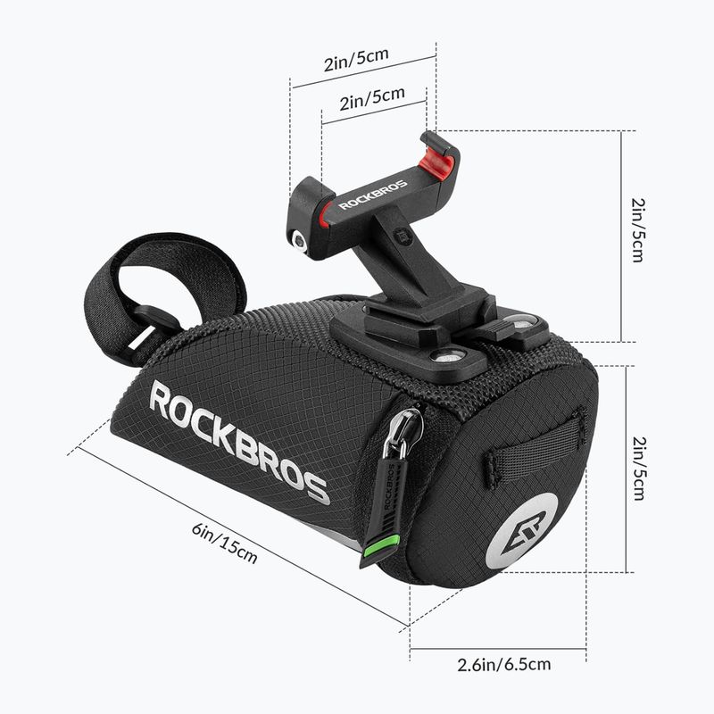 Geantă de bicicletă sub șa Rockbros C28 0,2 l black 2