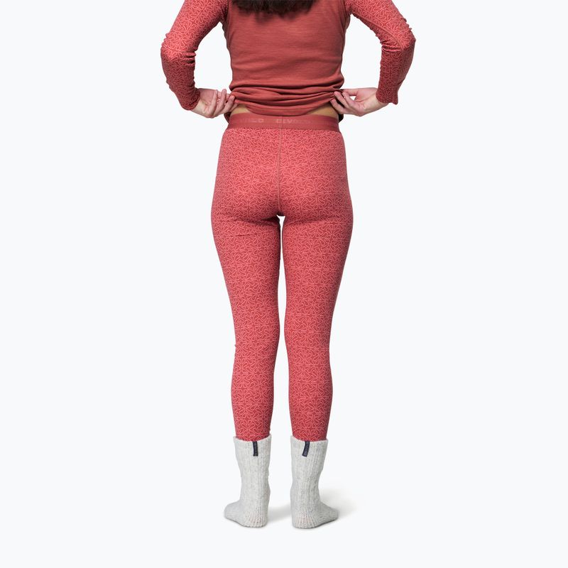 Pantaloni termoactivi pentru femei Devold Duo Active Merino 205 Longs marsala 2