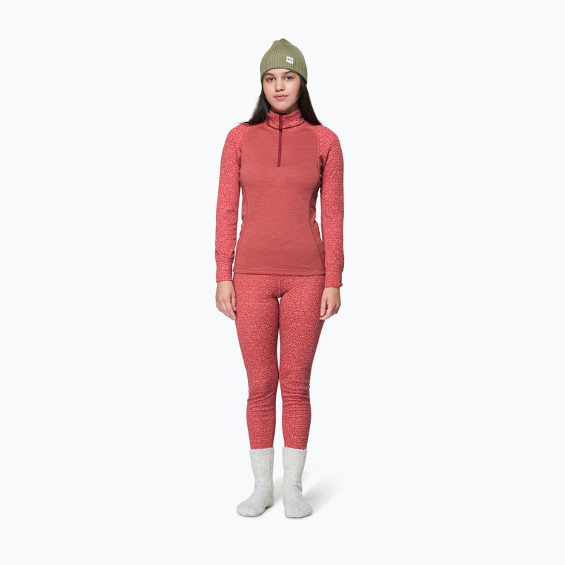 Bluză termoactivă pentru femei Devold Duo Active Merino 205 Zip Neck marsala 2