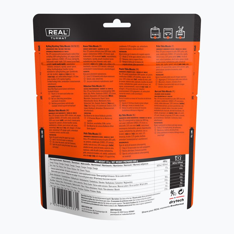 Alimente liofilizate Real Turmat Chicken Tikka Masala 133 g 2