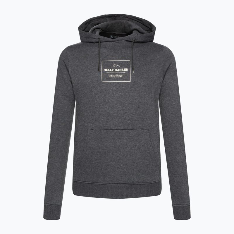 Hanorac de trekking pentru bărbați Helly Hansen F2F Hoodie din bumbac organic Helly Hansen F2F Hoodie ebony melange