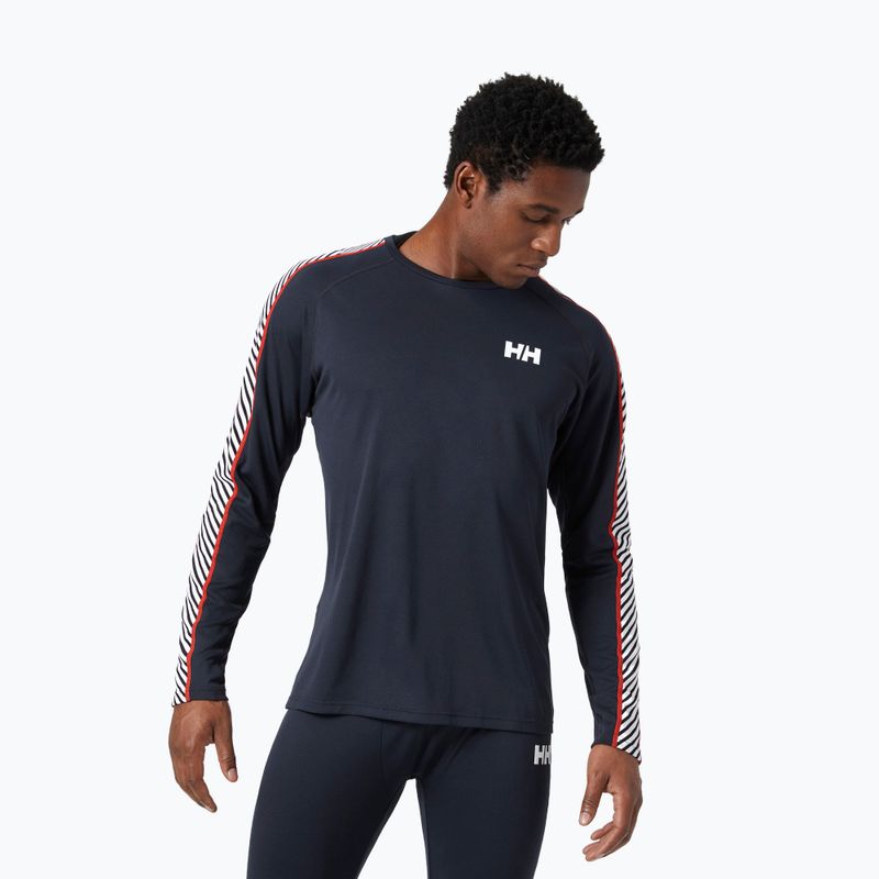 Bărbați Helly Hansen Lifa Lifa Active Stripe Crew tricou termic navy