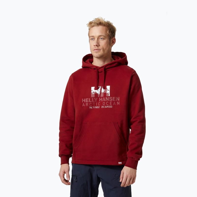 Bluză cu glugă pentru bărbați Helly Hansen Arctic Ocean Hoodie maroon 30361_215