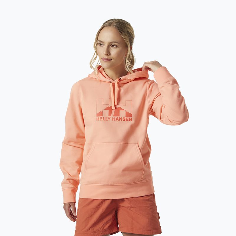 Hanorac de trekking pentru femei Helly Hansen Nord Graphic Pullover Hoodie portocaliu 62981_058