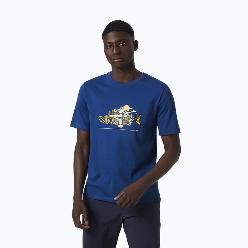 Helly Hansen cămașă de trekking pentru bărbați F2F Organic Cotton 2.0 albastru 63340_606