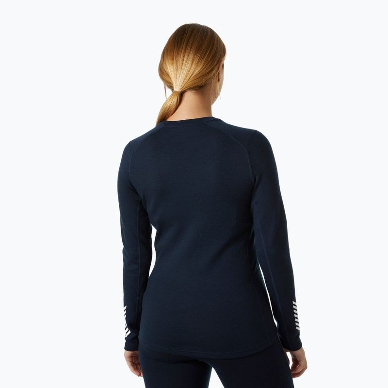 Bluză termică damă Helly Hansen Lifa Merino Midweight Graphic Crew navy star pixel 2
