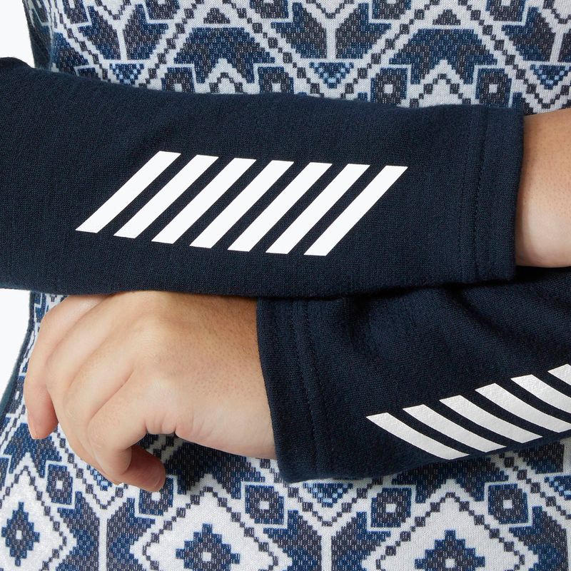 Bluză termică damă Helly Hansen Lifa Merino Midweight Graphic Crew navy star pixel 4