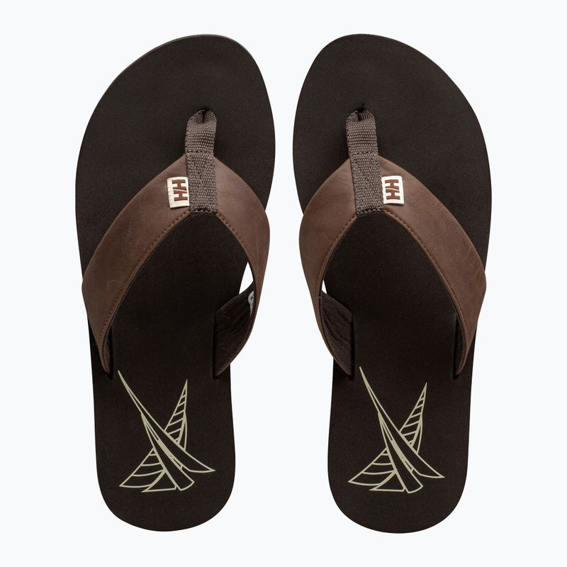 Papuci pentru bărbați Helly Hansen Seasand 2 Leather Sandals espresso / fallen rock / c 5